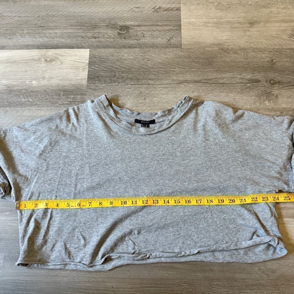 Forever 21 Gym Crop Top Light Gray Medium Cotton - Picture 6 of 9